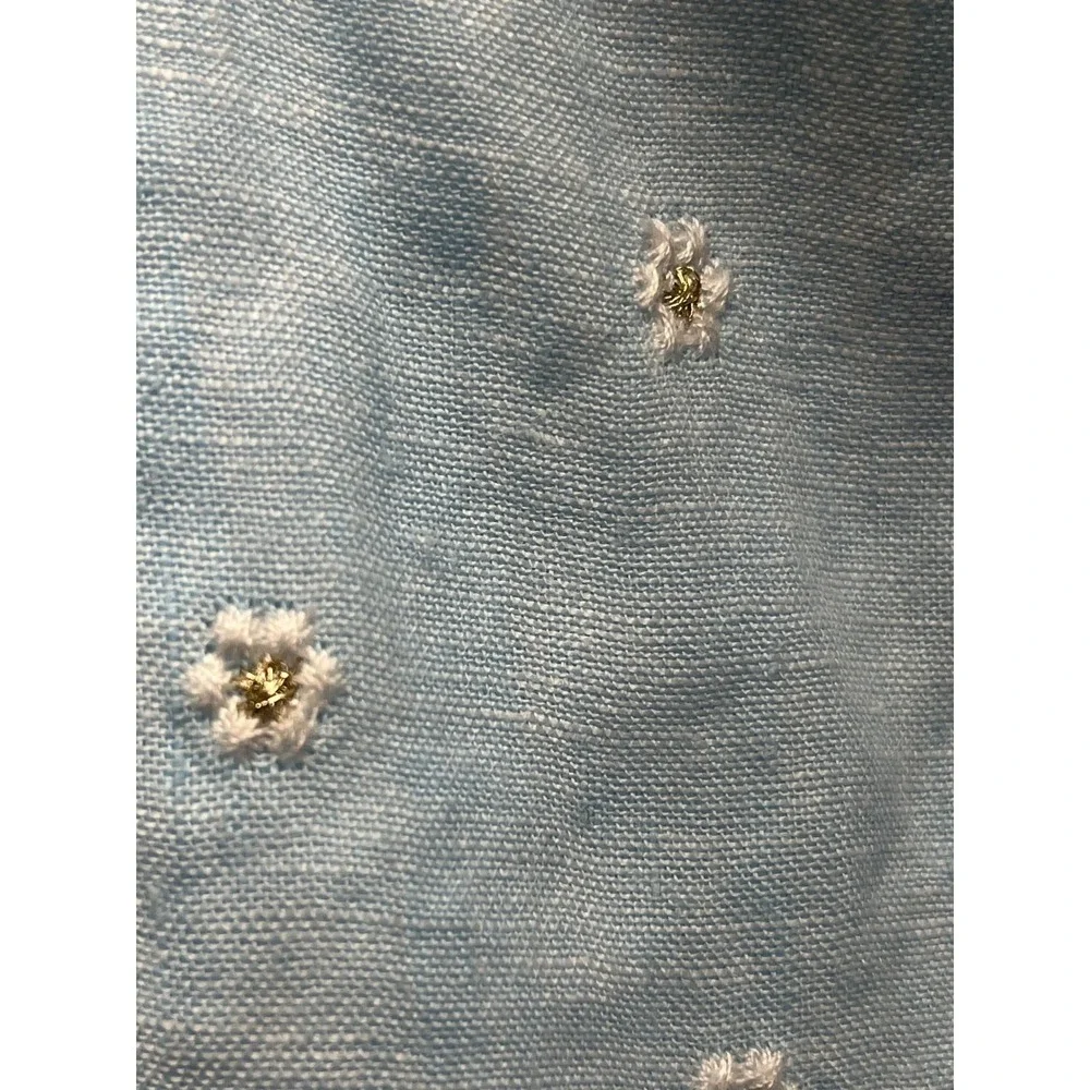 Lilly Pulitzer Kylannd Embroidered Linen Cut-Out Dress Hydra Blue Daisy 16 NEW